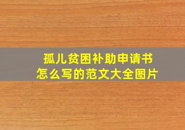 孤儿贫困补助申请书怎么写的范文大全图片