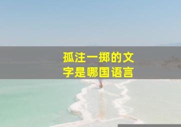 孤注一掷的文字是哪国语言