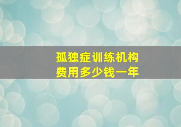 孤独症训练机构费用多少钱一年