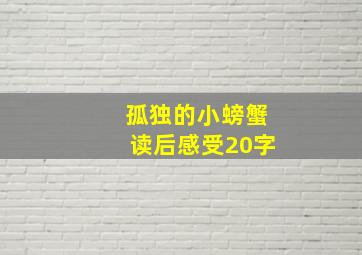 孤独的小螃蟹读后感受20字