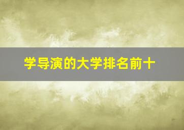 学导演的大学排名前十