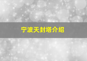 宁波天封塔介绍