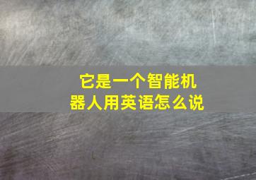 它是一个智能机器人用英语怎么说