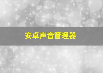 安卓声音管理器