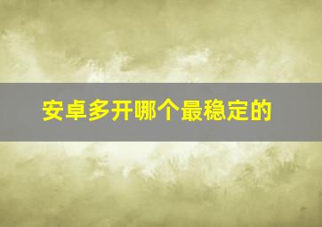 安卓多开哪个最稳定的