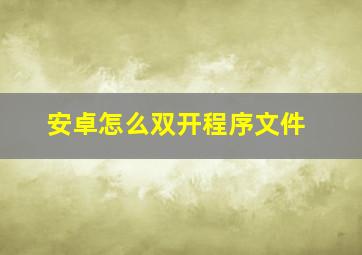 安卓怎么双开程序文件