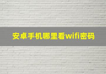 安卓手机哪里看wifi密码