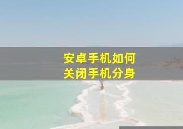 安卓手机如何关闭手机分身