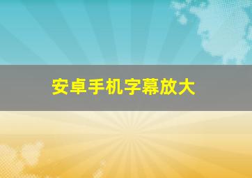 安卓手机字幕放大