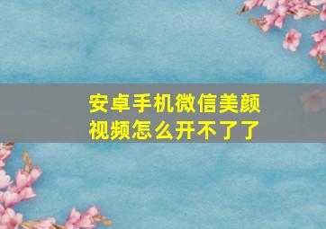 安卓手机微信美颜视频怎么开不了了