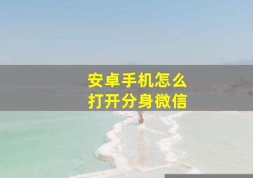 安卓手机怎么打开分身微信