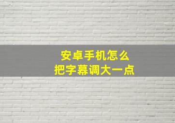 安卓手机怎么把字幕调大一点