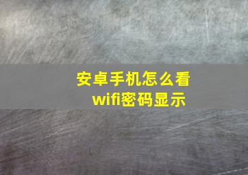 安卓手机怎么看wifi密码显示