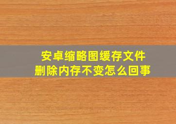 安卓缩略图缓存文件删除内存不变怎么回事