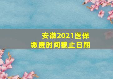 安徽2021医保缴费时间截止日期