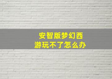 安智版梦幻西游玩不了怎么办