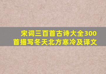 宋词三百首古诗大全300首描写冬天北方寒冷及译文