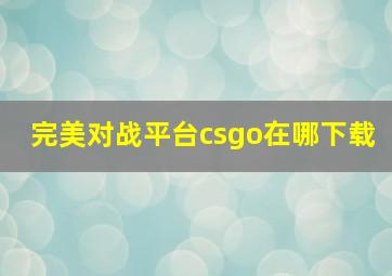 完美对战平台csgo在哪下载