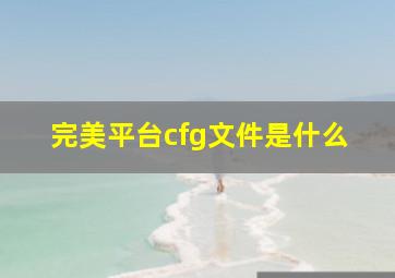 完美平台cfg文件是什么