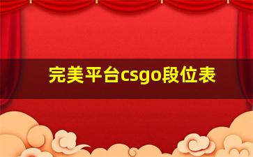 完美平台csgo段位表