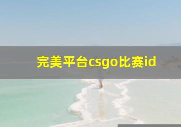 完美平台csgo比赛id