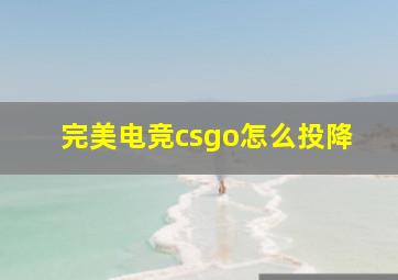 完美电竞csgo怎么投降