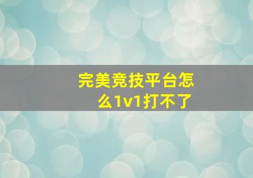 完美竞技平台怎么1v1打不了