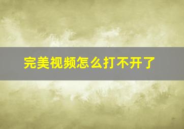 完美视频怎么打不开了