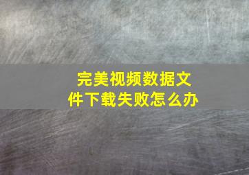 完美视频数据文件下载失败怎么办