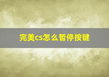 完美cs怎么暂停按键