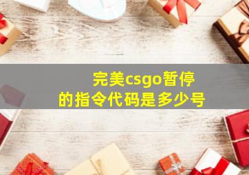 完美csgo暂停的指令代码是多少号