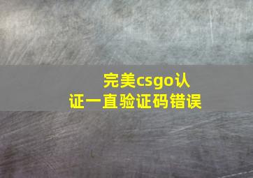 完美csgo认证一直验证码错误