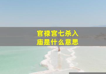 官禄宫七杀入庙是什么意思