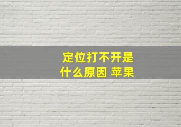 定位打不开是什么原因 苹果