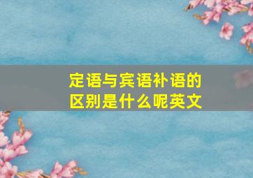 定语与宾语补语的区别是什么呢英文