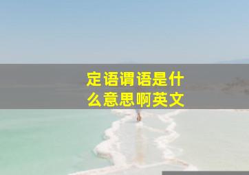 定语谓语是什么意思啊英文