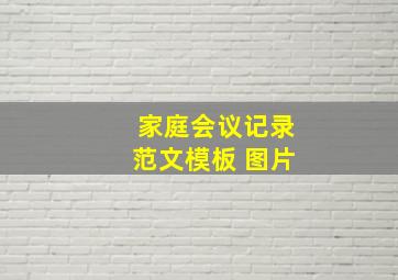 家庭会议记录范文模板 图片