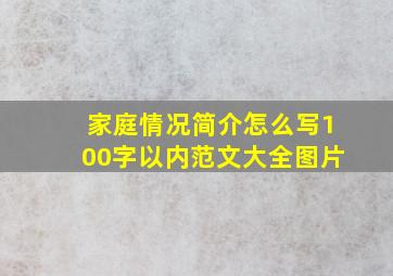 家庭情况简介怎么写100字以内范文大全图片