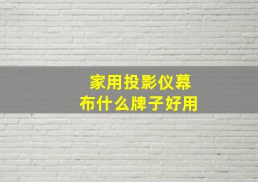 家用投影仪幕布什么牌子好用