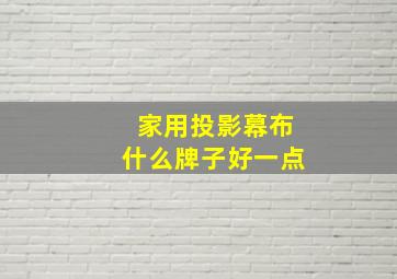 家用投影幕布什么牌子好一点