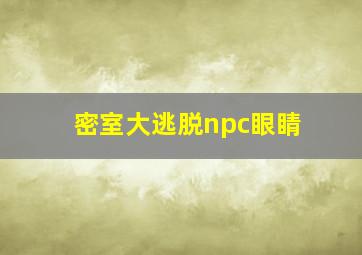 密室大逃脱npc眼睛