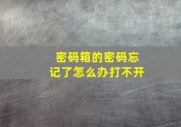 密码箱的密码忘记了怎么办打不开