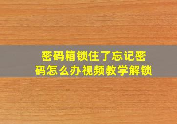 密码箱锁住了忘记密码怎么办视频教学解锁