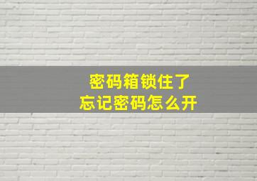 密码箱锁住了忘记密码怎么开