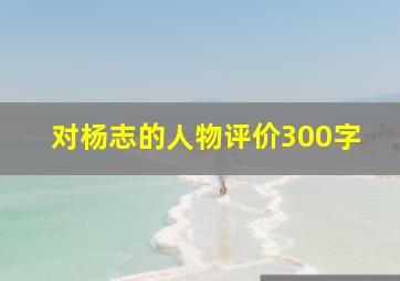 对杨志的人物评价300字