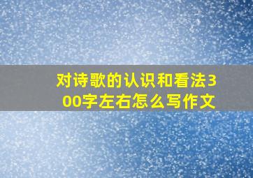 对诗歌的认识和看法300字左右怎么写作文