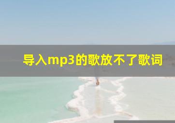 导入mp3的歌放不了歌词