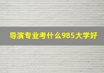 导演专业考什么985大学好