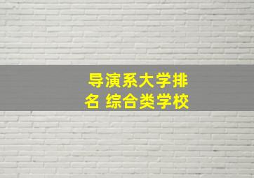 导演系大学排名 综合类学校