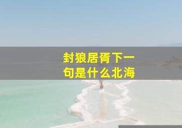 封狼居胥下一句是什么北海